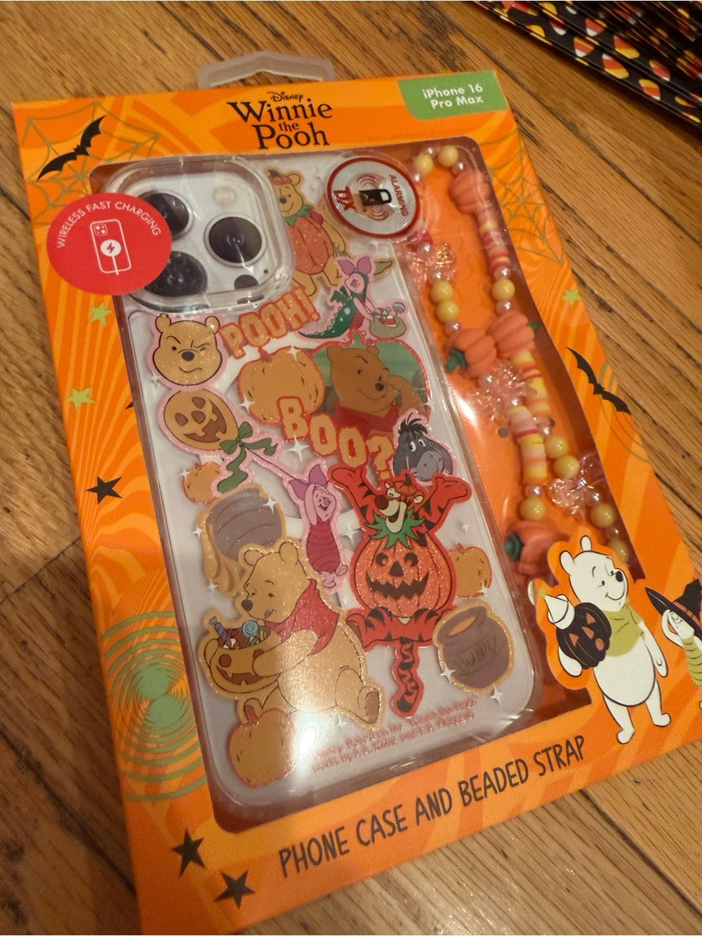 Winnie The Pooh-Halloween- iPhone 16 Pro Max Phone Case with Beaded Strap NWT!